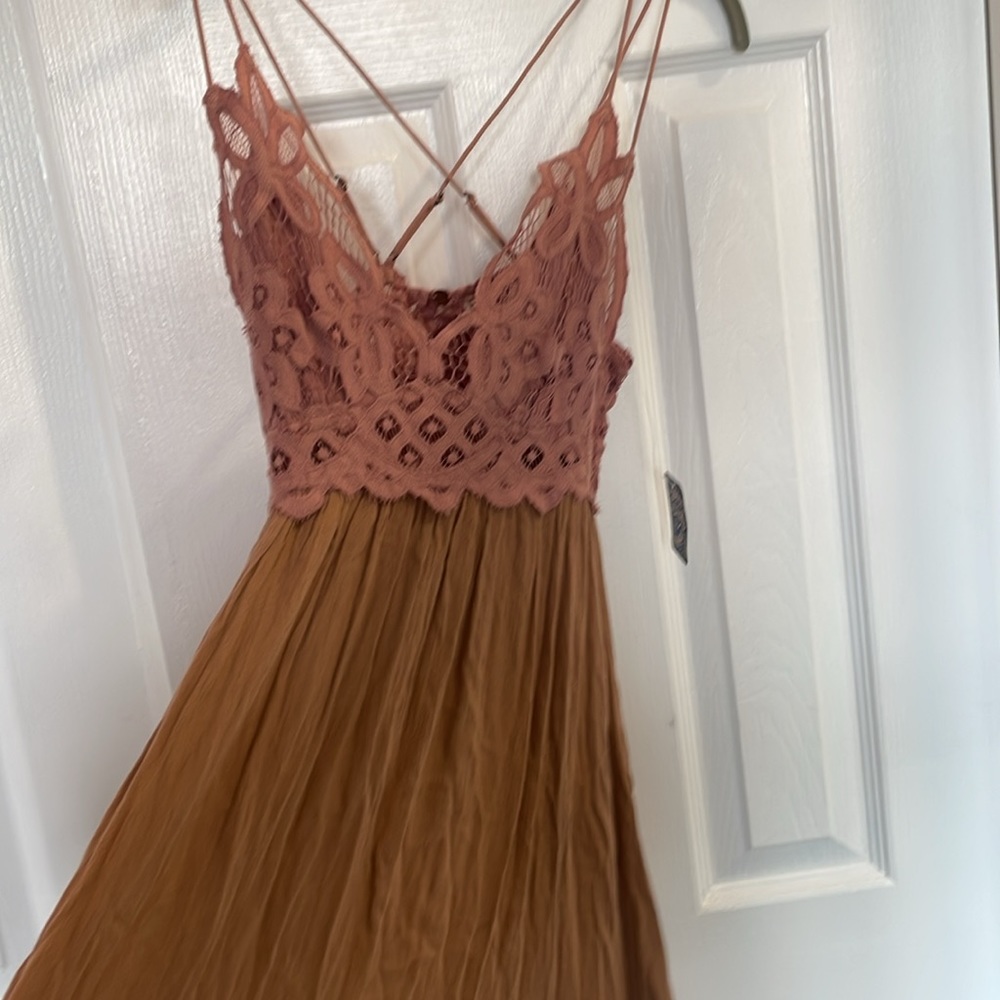 FREE PEOPLE ADELL TWO-TONED SLIP DRESS ROSE SIZE XS - Picture 5 of 12